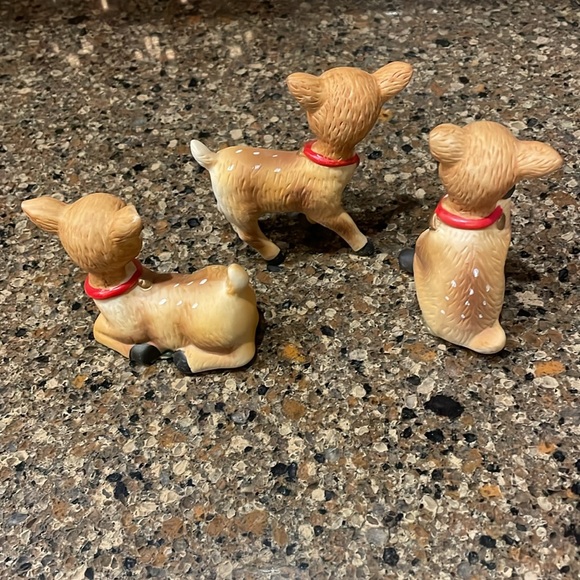 Homco Set of 3 Christmas Reindeer Fawn Deer Holiday Decor Knickknacks Figurines - Picture 5 of 7